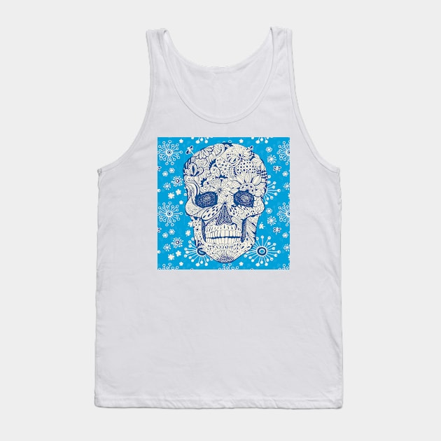 Floral skull Tank Top by katerinamk